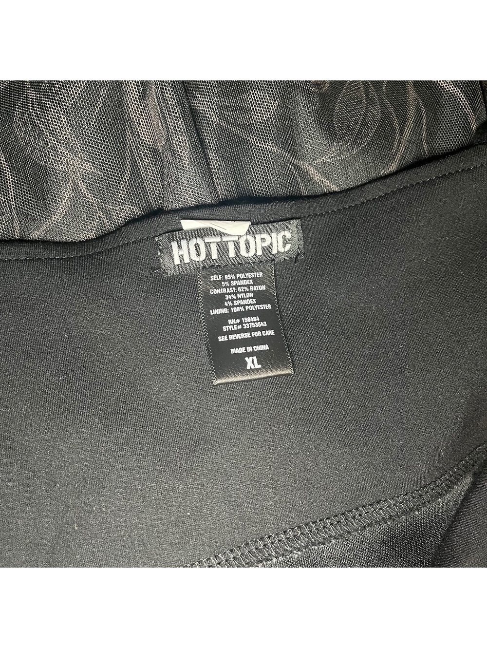 Hot Topic Black Gothic Underbust Suspender Dress with Skull Print Skirt XL - Picture 4 of 4